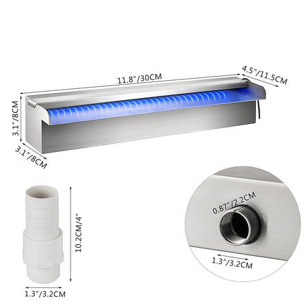 SucceBuy Pool Fountain Waterfall With Light &ndash; RGB LED SWLED300 / United States