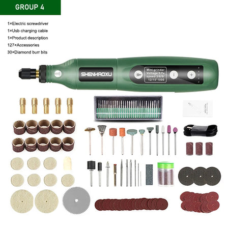 5-Speed Cordless Engraving &amp; Drilling Tool with Battery and Accessories PSD-008-157 pcs / CHINA