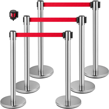 SucceBuy Stainless Belt Stanchion &ndash; Retractable Belt 6.6 Ft