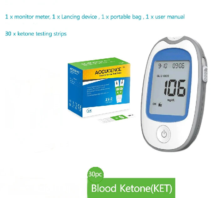 4 in 1 Home Medical Multifunction Blood Glucose Meter &ndash; Accurate Blood Sugar and Ketone Testing Set F / CHINA