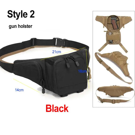 Hunting Waist Gun Holster Bag &ndash; Compact Carry For Hunting Style 2 Black