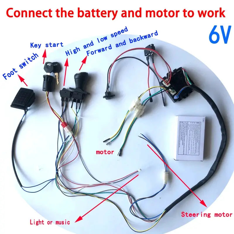 DIY 24V 200W wire harness for children's electric car with switch and remote control receiver Ride On Toys Accessories set by InterCyprus Trading Ltd