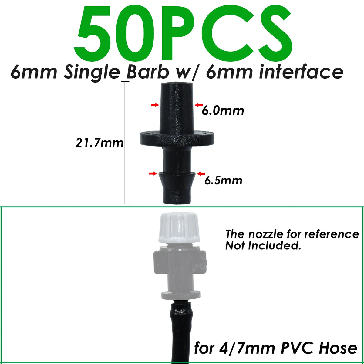 SPRYCLE 1/4 Inch Tee Connectors for Drip Irrigation - 20-100PCS SPL11-015-50PCS / 1/4''