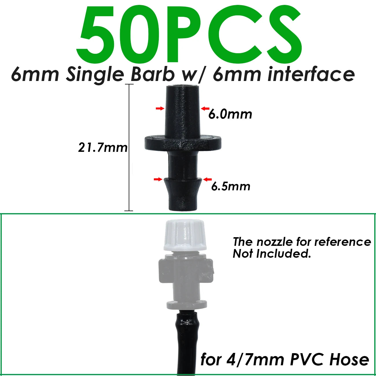 SPRYCLE 1/4 Inch Tee Connectors for Drip Irrigation - 20-100PCS SPL11-015-50PCS / 1/4''