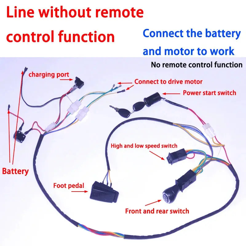 DIY 24V 200W wire harness for children's electric car with switch and remote control receiver Ride On Toys Accessories set by InterCyprus Trading Ltd