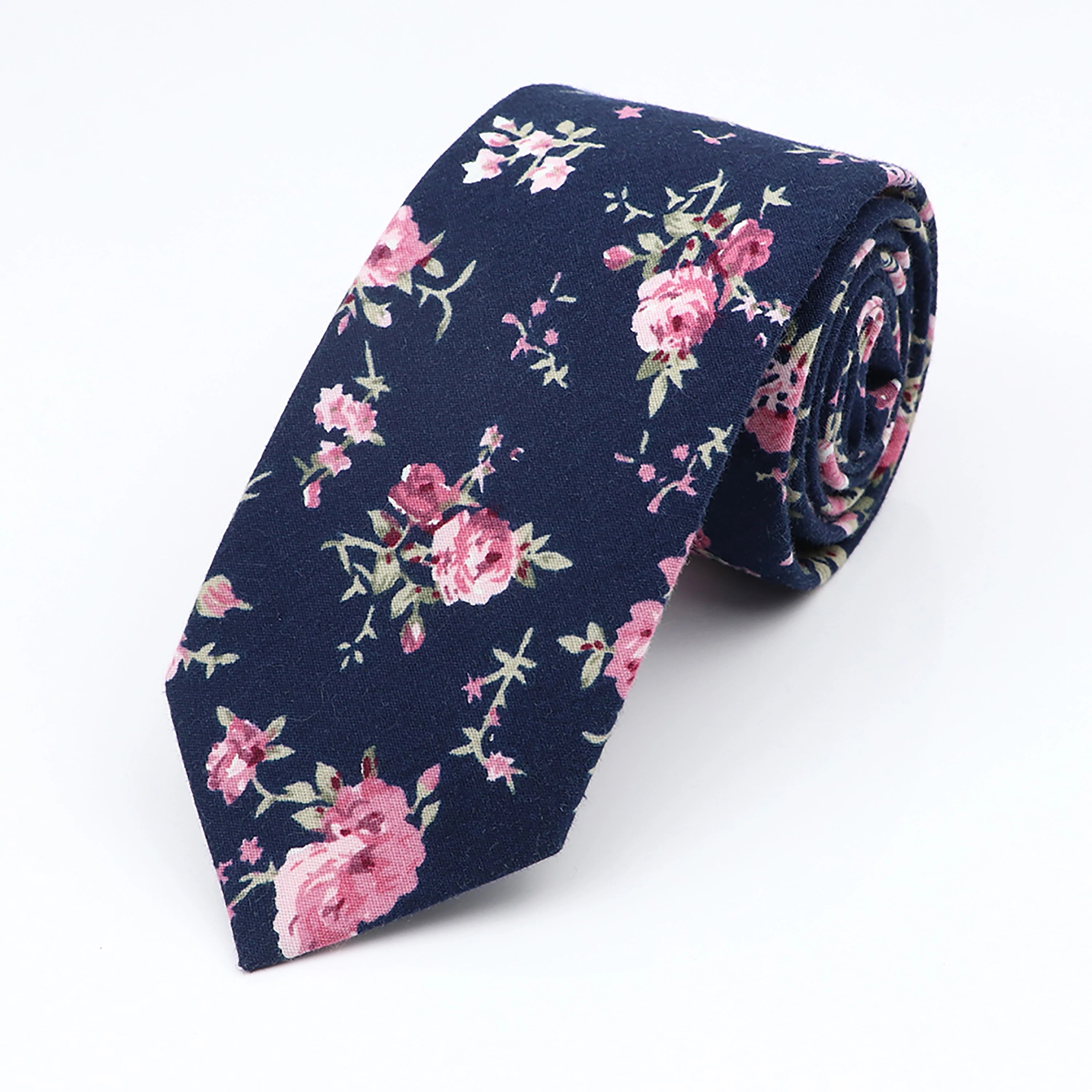 Floral Elegance Cotton Tie for Men and Women