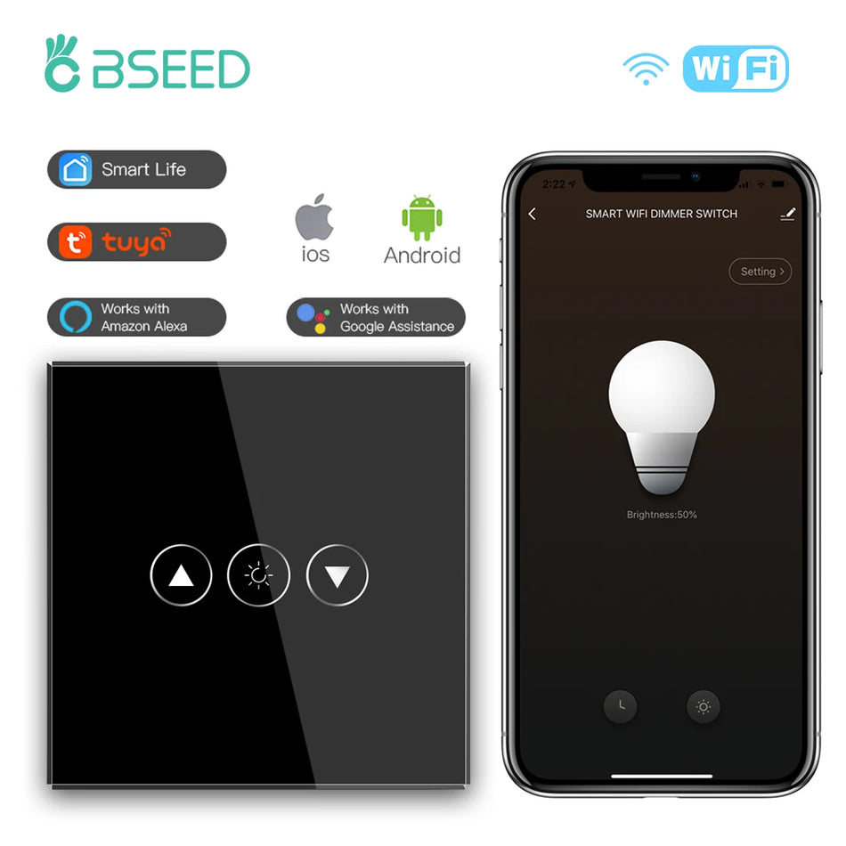 BSEED EU Touch Wifi Light Dimmer 1 Gang - WiFi Enabled