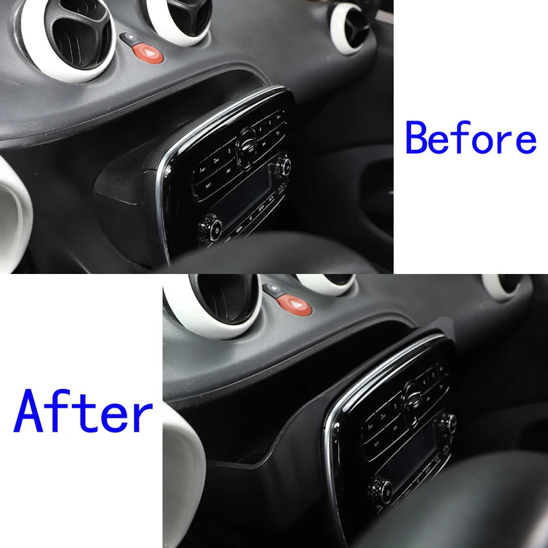 ABS μαύρο μπροστινό κουτί αποθήκευσης οθόνης ταμπλό για Smart 453