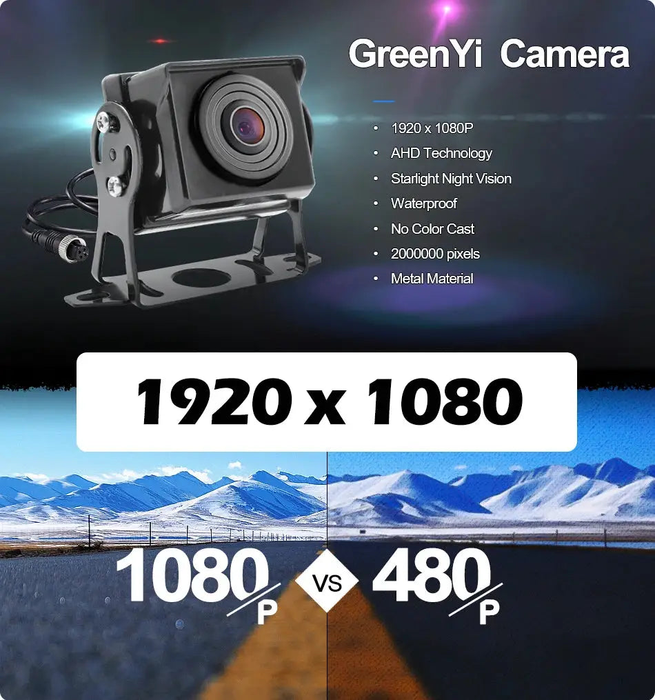 GreenYi HD AHD 1920*1080P Starlight Night Vision Truck Bus Rear View Reverse Backup Vehicle AHD Camera by InterCyprus Trading Ltd