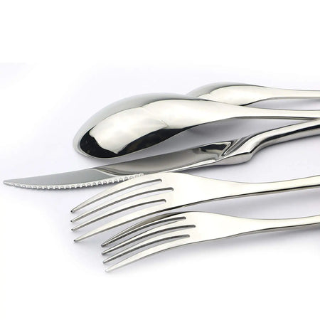 KNGZI 5/20Pcs Silver Flatware Set &ndash; Eco-Friendly 18/10 Stainless Steel Design