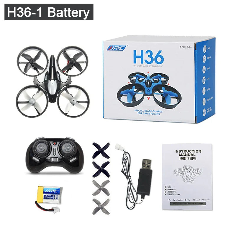 Jjrc H36 Mini RC Drone &ndash; Headless Mode And 360 Degree Flips H36-Black-1Battery