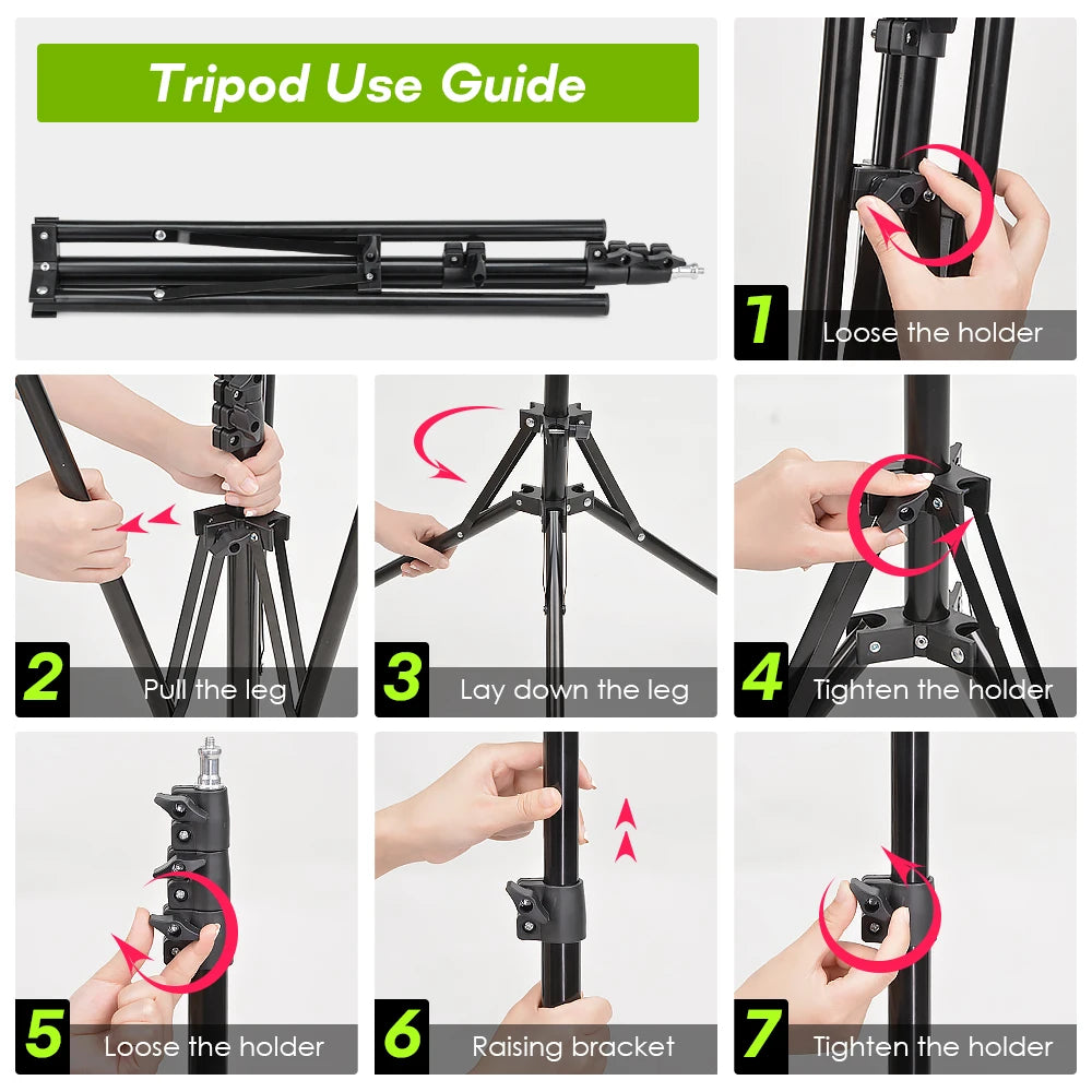 Professional Tripod with LED Ring Light for Phone and Camera