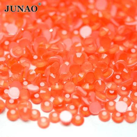 JUNAO SS6 SS8 SS10 SS12 SS16 SS20 &ndash; Vibrant Neon Yellow Glass Rhinestones for Nail Art