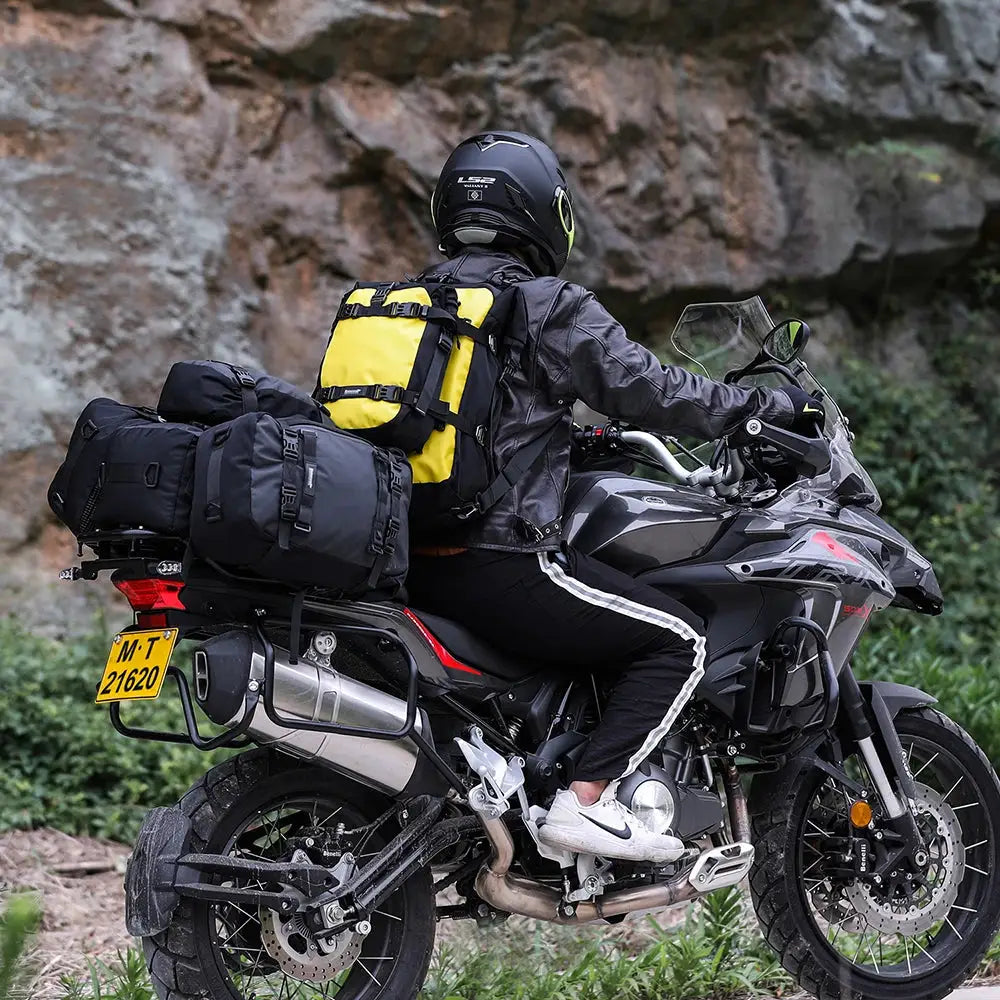 Rhinowalk Motorcycl Tail Bag Carrier Bags Rider Luggage 10L 20L 30L Multiple Purposes Moto Tail Pack Backpack Moto Saddle Bag by InterCyprus Trading Ltd