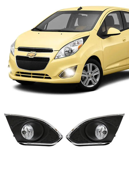 Led DRL Daytime Running Light Fog Lamp Assembly For Chevrolet Chevy Spark 2013 2014 2015 With Wires Harness Switch by InterCyprus Trading Ltd