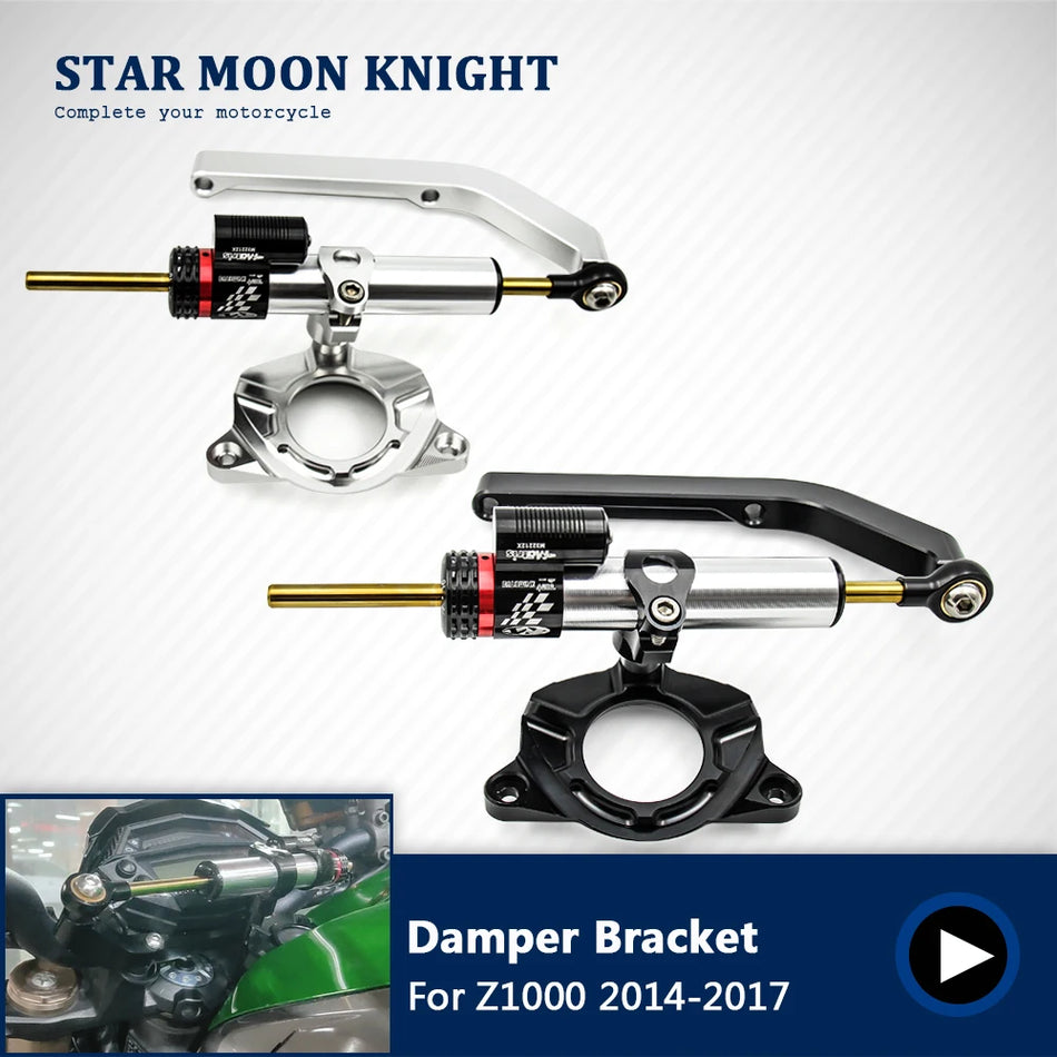 Kawasaki Z1000 CNC-dämpare styrningsstabilisator med fäste, linjär omvänd säkerhetskontroll 2014 till 2017