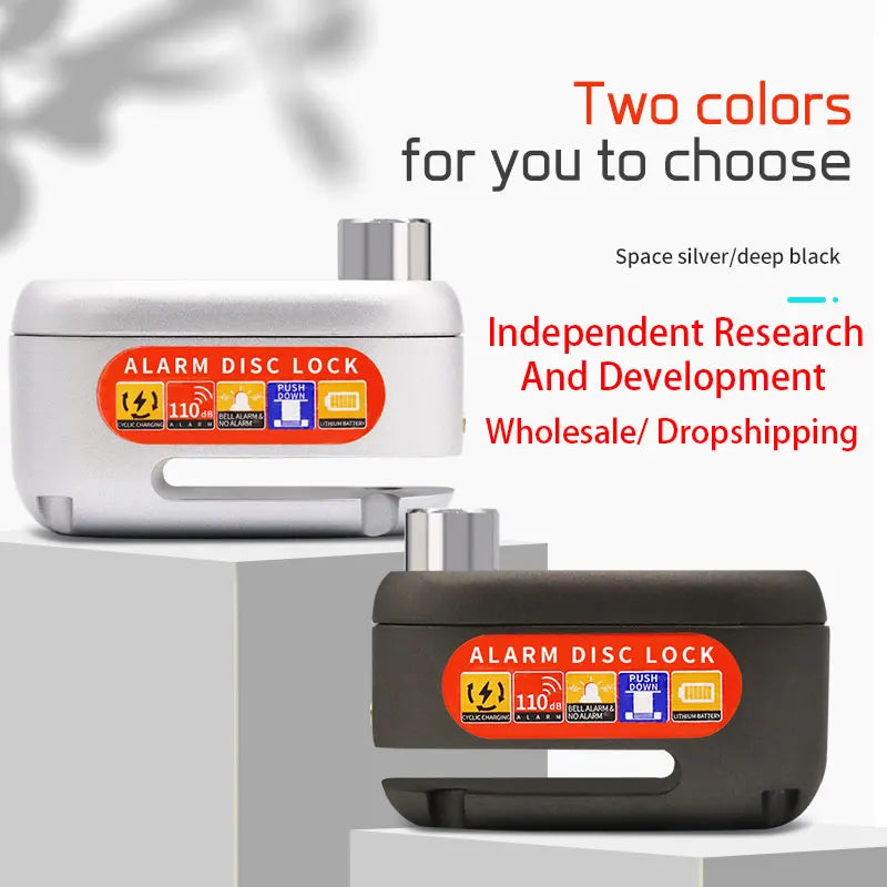 Κλειδαριά Ποδηλάτου VChoice με Δισκόφρενο και Συναγερμό 110dB, Αδιάβροχο Ανοξείδωτο Ατσάλι