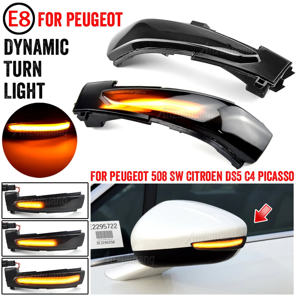 Luces de Señal de Giro LED Dinámicas para Peugeot 508 Citroen DS5 C4