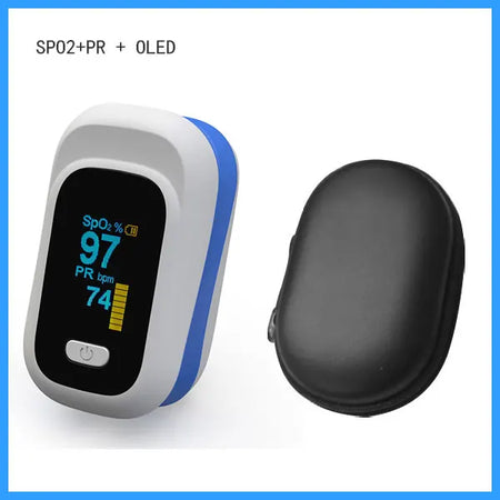 YK-80C Fingertip Pulse Oximeter - OLED Display Readouts yk80C blue with case / Russian Federation