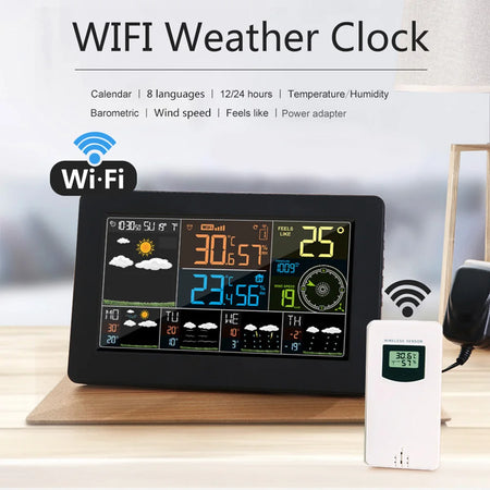 KKMOON FJW4 Smart WiFi Weather Station with Indoor/Outdoor Monitoring and Digital Clock