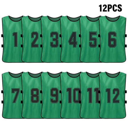 6/12 PCS Adults Soccer Pinnies &ndash; Quick Drying Fabric Grass green 12pcs