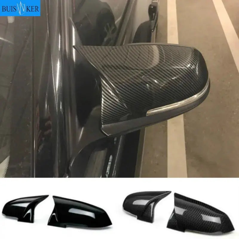 Carbon Fiber Rearview Mirror Covers For BMW F20 F30 X1 Black 2 Pcs by InterCyprus Trading Ltd