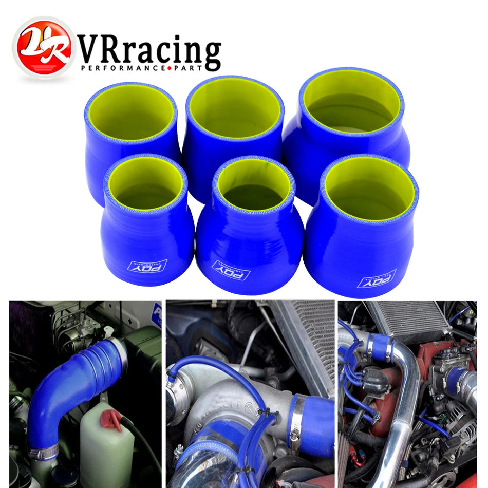 Riduttori di giunzione in silicone blu e giallo, dritti, da 2 a 4 pollici