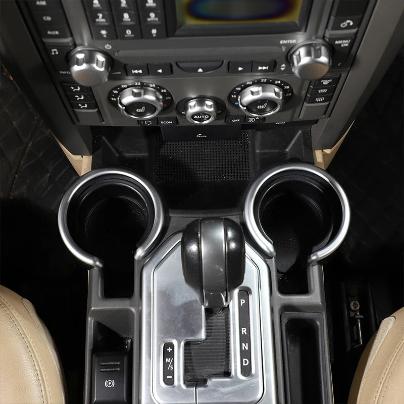 Anel prateado para suporte de copos de escoamento para Discovery 3 LR3 2004 2009