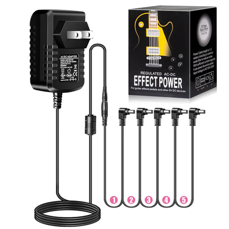 Guitar Effect Pedal Adapter &ndash; Universal 9V 1A Daisy Chain
