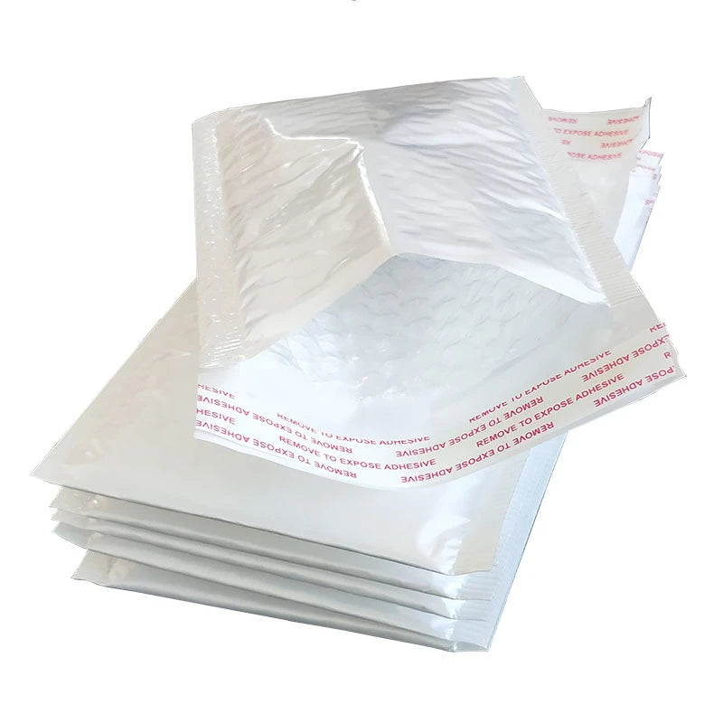 White Poly Bubble Mailers - Pack of 50 Envelopes