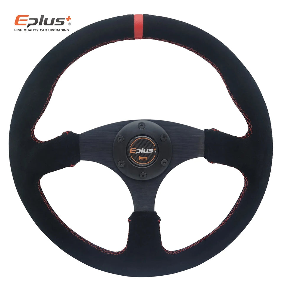 Eplus FXP-009 Steering Wheel, Sport PVC Aluminum, Universal 14in