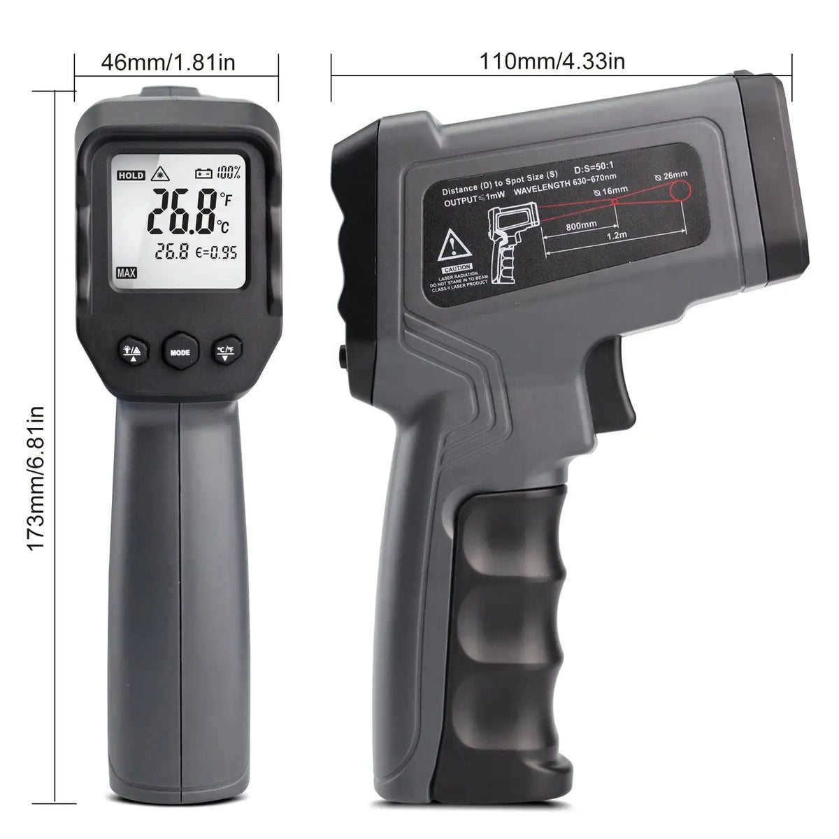 Kaemeasu Handheld Infrared Thermometer Noncontact Laser