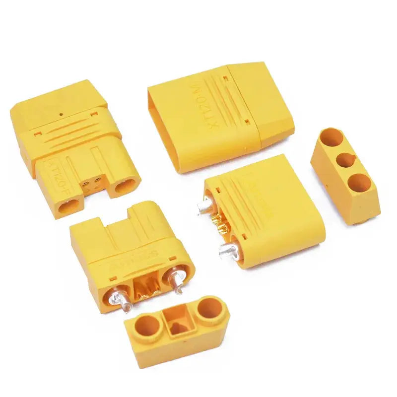 1 Pair Amass XT120 (2+2) 60A Large Current Lipo Battery Connector Male Female Sheathed Plug with Signal Pin for RC UAV FPV Drone by InterCyprus Trading Ltd