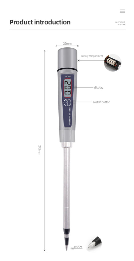 EC-316 Soil EC Tester - Digital ATC Conductivity Meter