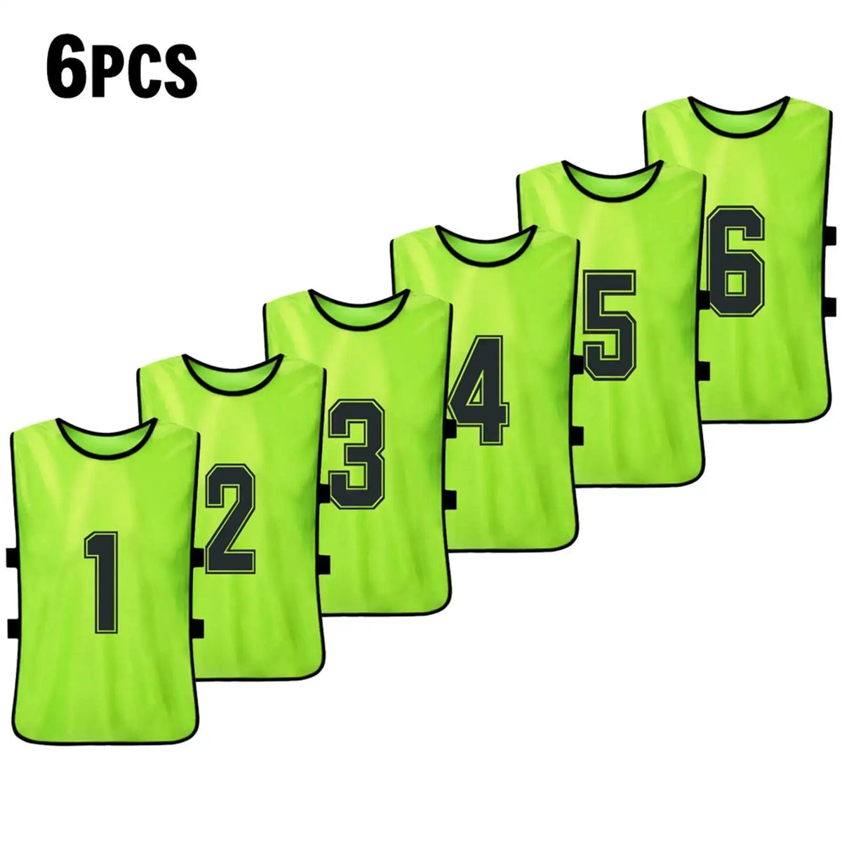 6/12 PCS Adults Soccer Pinnies &ndash; Quick Drying Fabric Fluorescent green 6