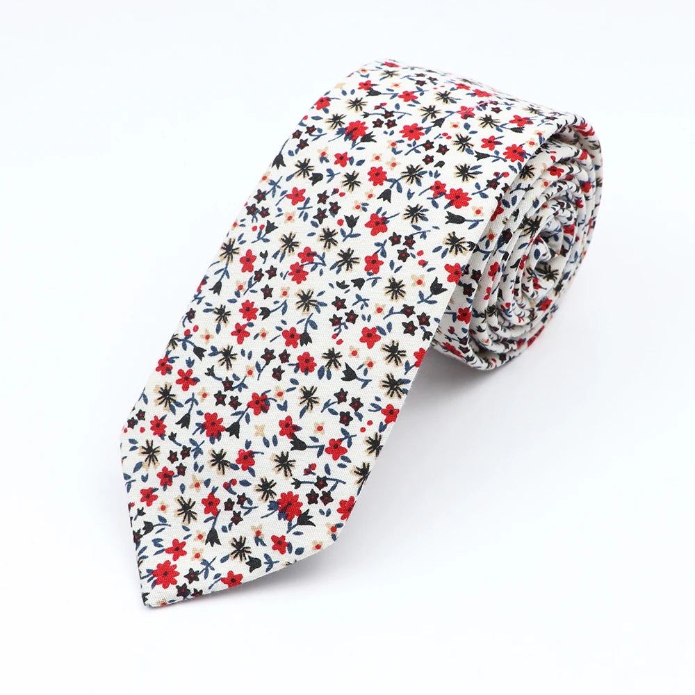 Floral Elegance Cotton Tie for Men and Women 34