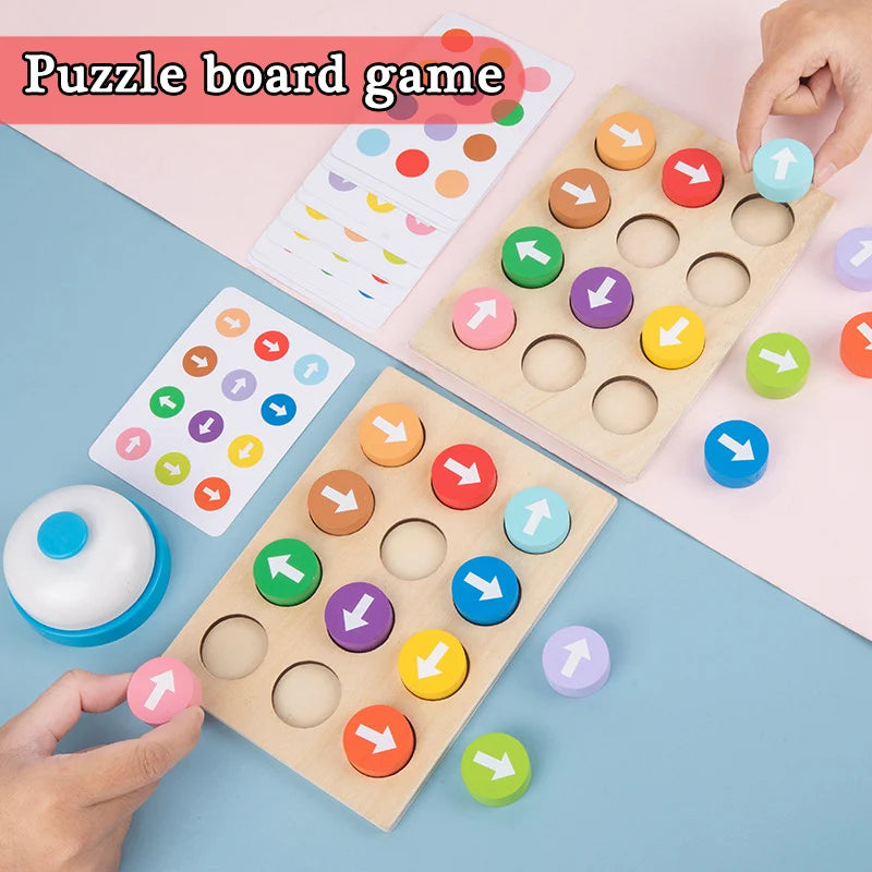 Montessori Color Arrow Board Game - Wooden Sorting Fun