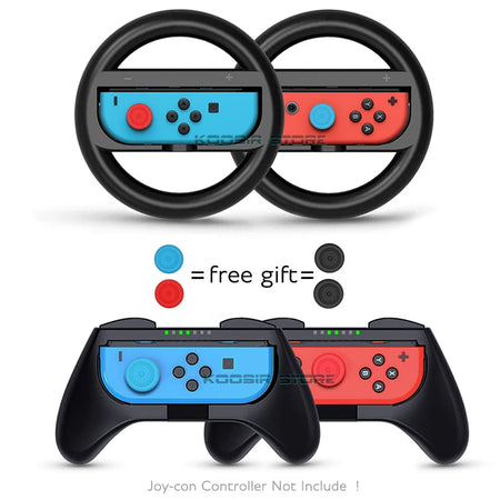 Nintend Switch Accessories Set &ndash; Enhanced Grip Racing Steering Wheel Handles 8 in 1 Set 1