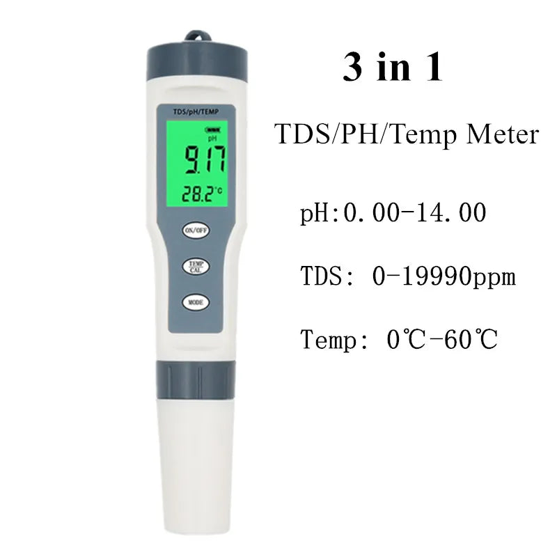 PH Meter Waterproof 4in1 Digital Water Tester &ndash; Backlit C