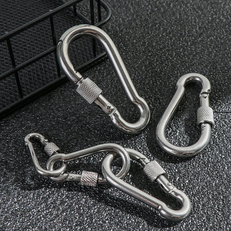 304 Stainless Steel Lock Ring Carabiner Snap Hook for Outdoor Climbing