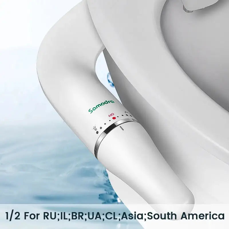 SAMODRA Toilet Bidet Ultra-Slim Bidet Toilet Seat Attachment With Brass Inlet Adjustable Water Pressure Bathroom Hygienic Shower 1-2 RU IL BR CL Asia / UNITED KINGDOM