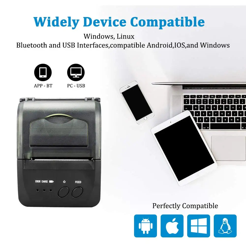 Portable Bluetooth Receipt Printer 58mm &ndash; Wireless Printing