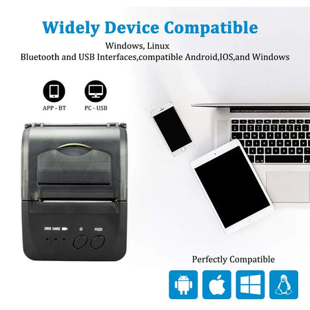 Portable Bluetooth Receipt Printer 58mm &ndash; Wireless Printing