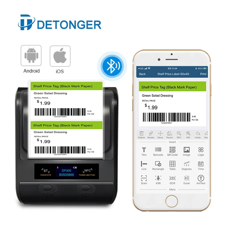 DETONGER DP30S &ndash; Portable Thermal Printer With Bluetooth