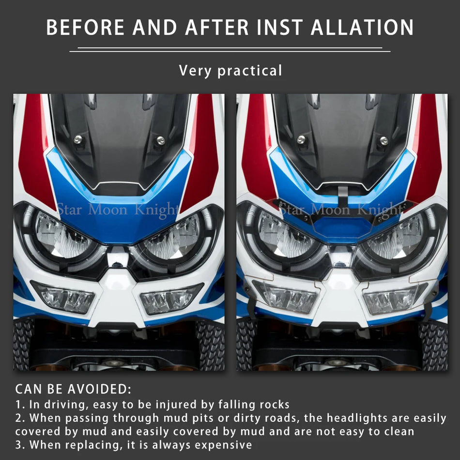 Защитная крышка фары Honda Africa Twin CRF1100L с акриловым стеклом для приключенческого спорта 2020 2021