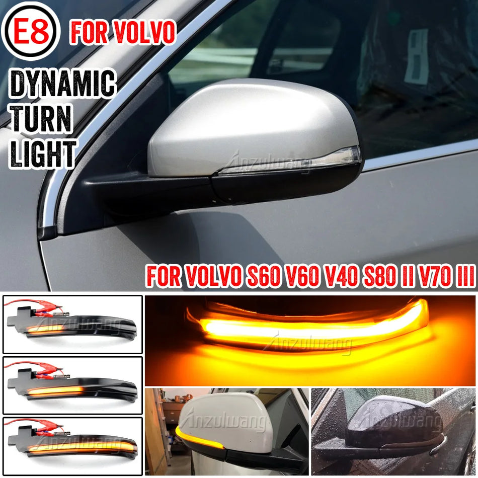 Lámpara de Señal de Giro Secuencial LED para Espejo Retrovisor para Volvo V40 V60 S60 V70