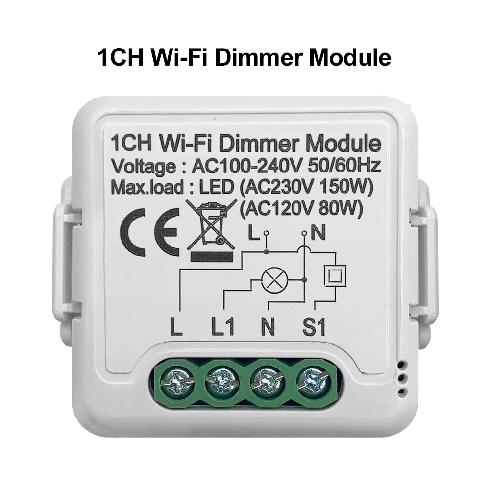 GIRIER WiFi Smart Dimmer Switch Module with Two-Way Control 1 Gang