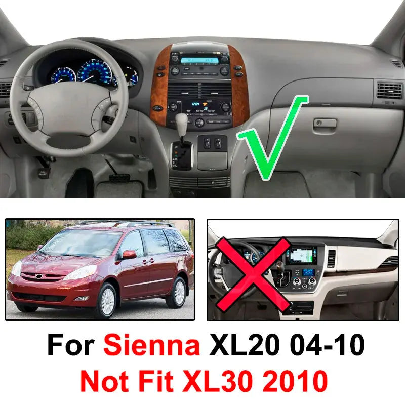 For Toyota Sienna 2004 2005 2006 2007 2008 2009 2010 Dashboard Cover Dash Mat Dashmat Dash Board Cover Pad Sun Shade Carpet by InterCyprus Trading Ltd