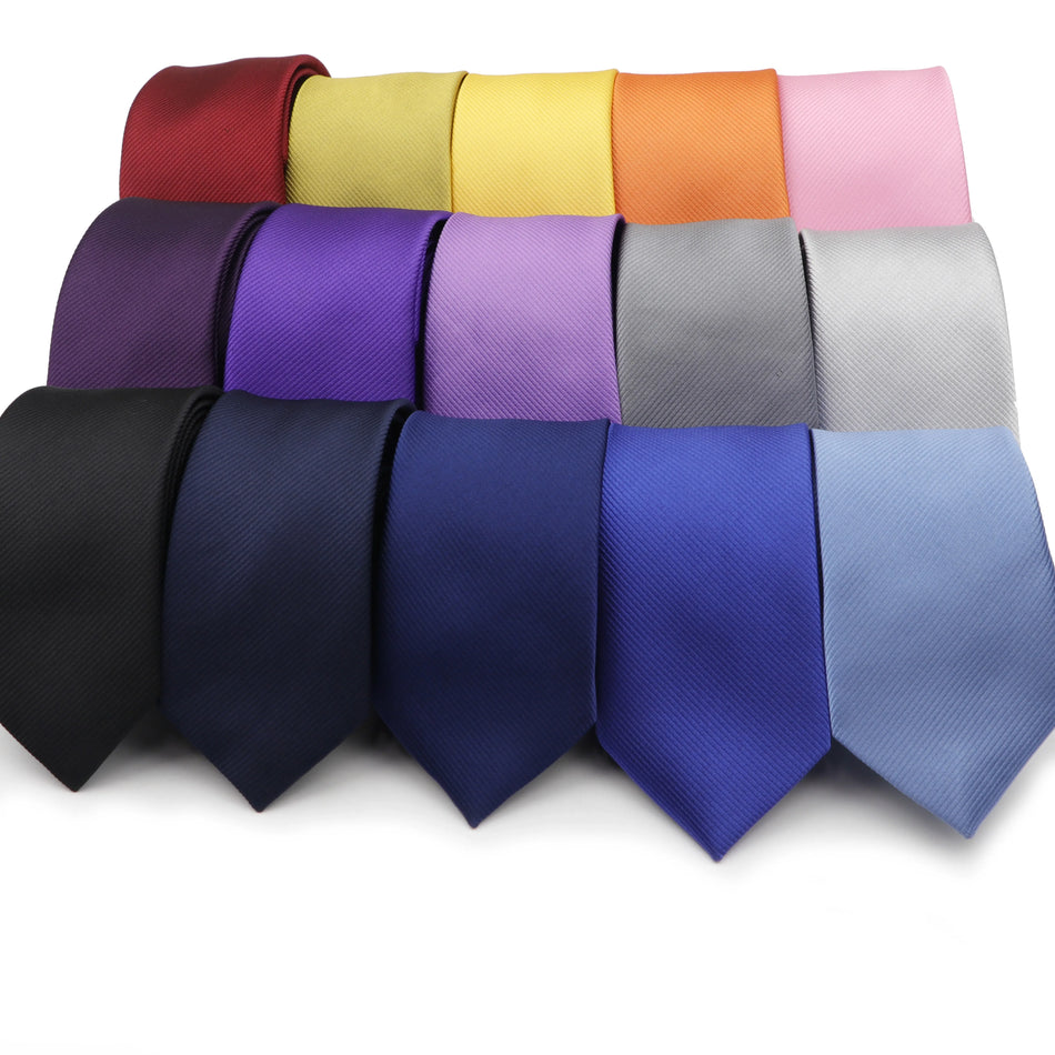 Elegant Solid Colour Skinny Necktie for Men