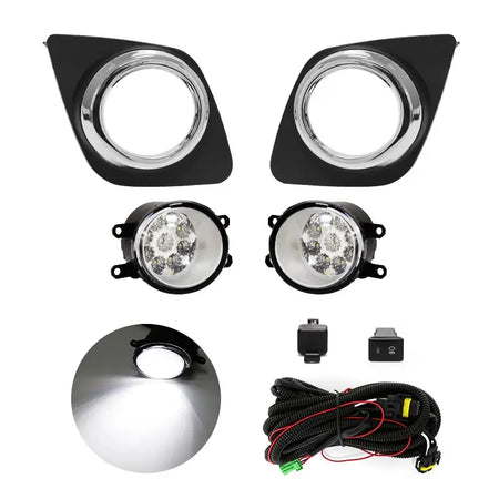 Fog Light For Toyota RAV4 2009 2010 2011 2012 Led Daytime Running Lamp Daylight DRL Wateproof Wires Switch Button by InterCyprus Trading Ltd